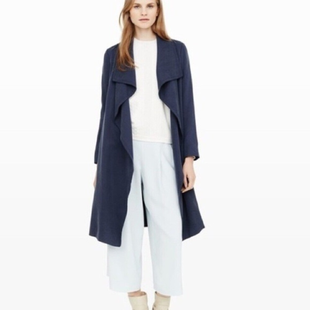 Club Monaco Gideon Navy Blue Draped Trench Coat Sz. S